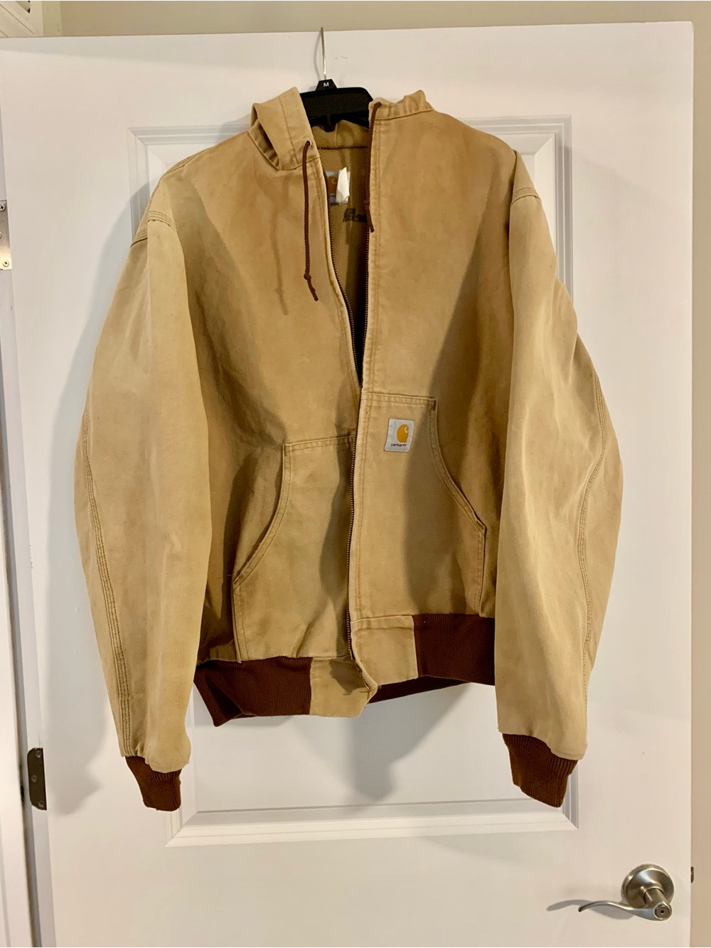 Carhartt Tan & Brown Hooded Work Jacket